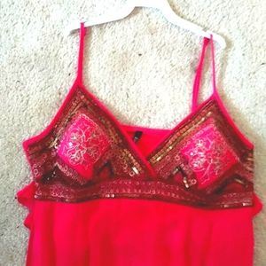 Gorgeous embroidered Camisole, Fuchsia, new w tag